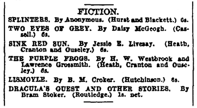 Dracula's Guest Publication Notice